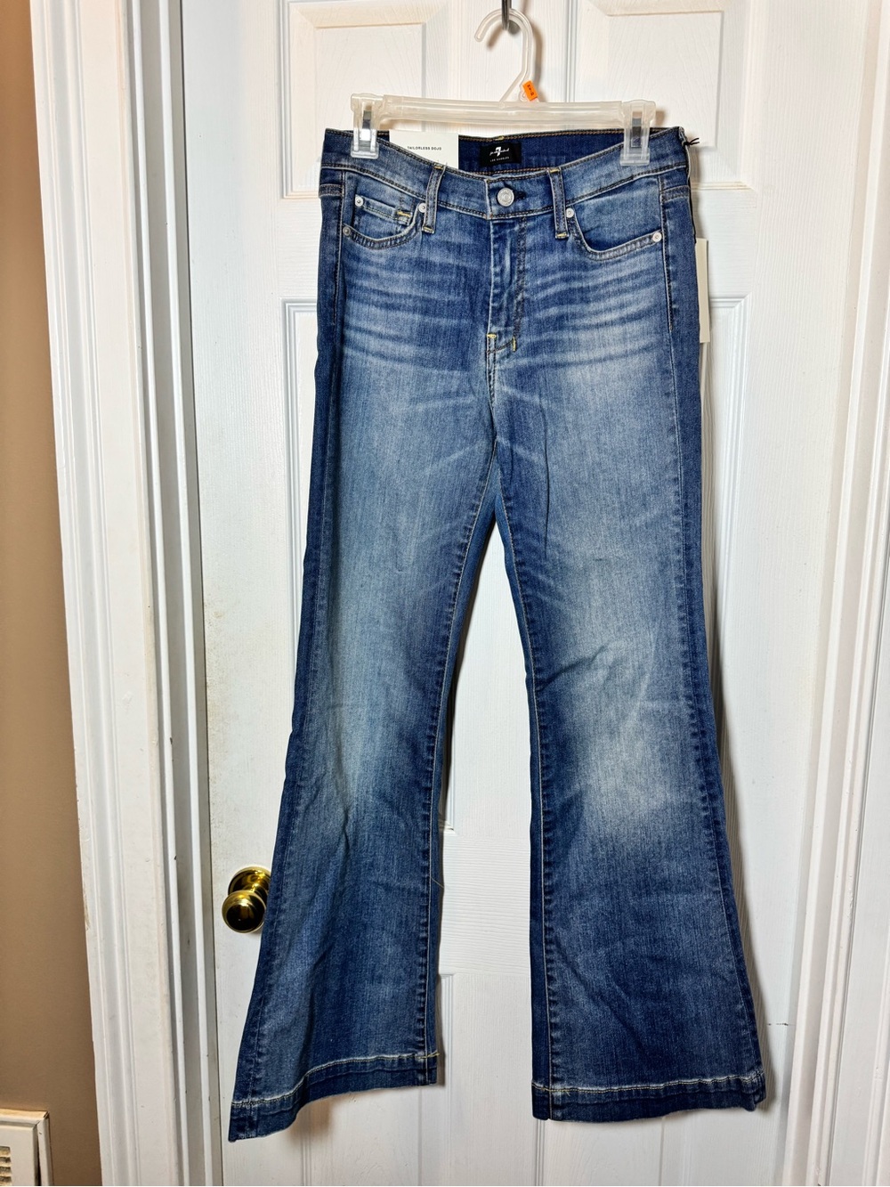 7 For All Mankind DOJO Midwash Blue Flare Jeans